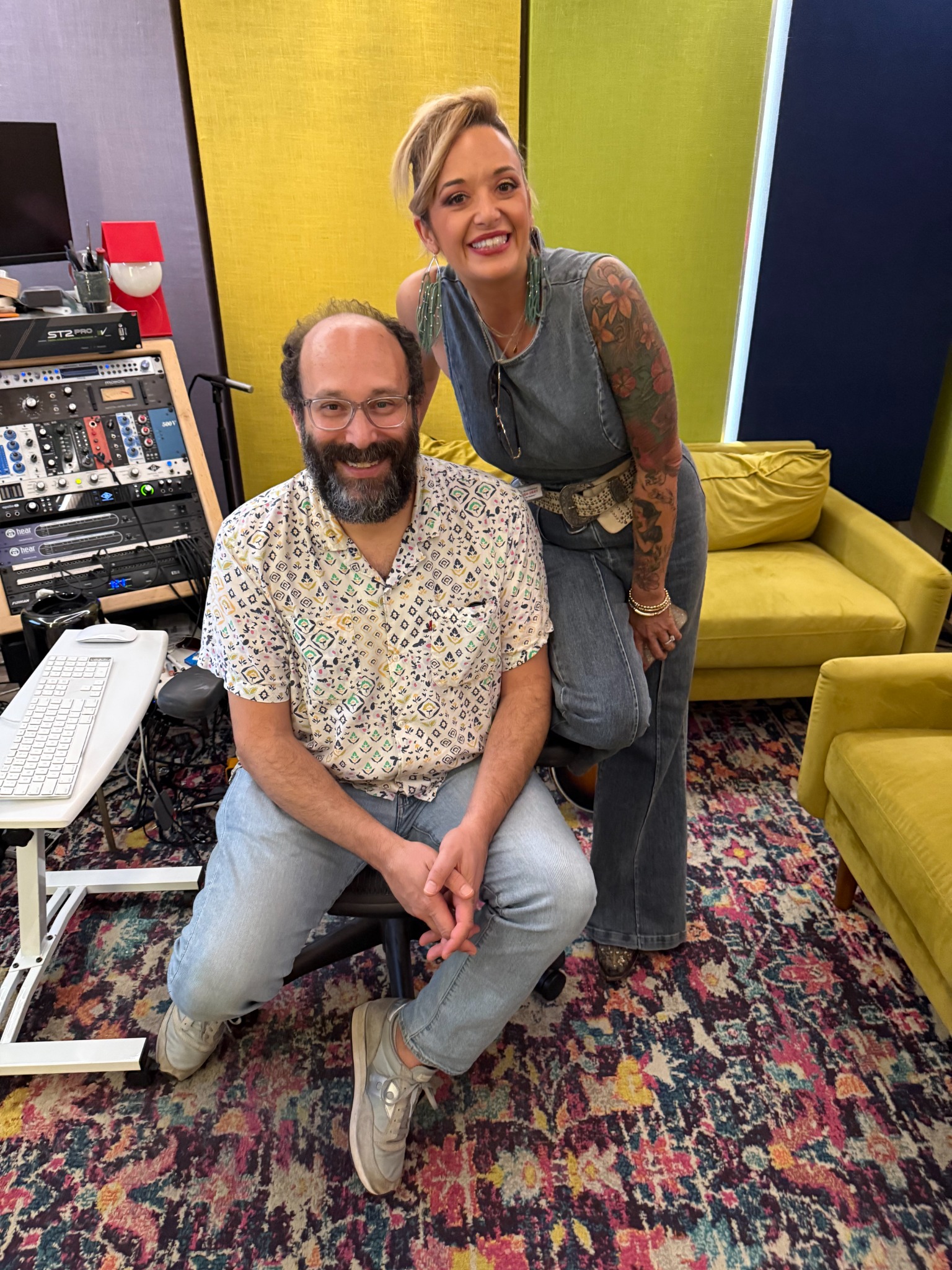 Ashley with a studio collaborator