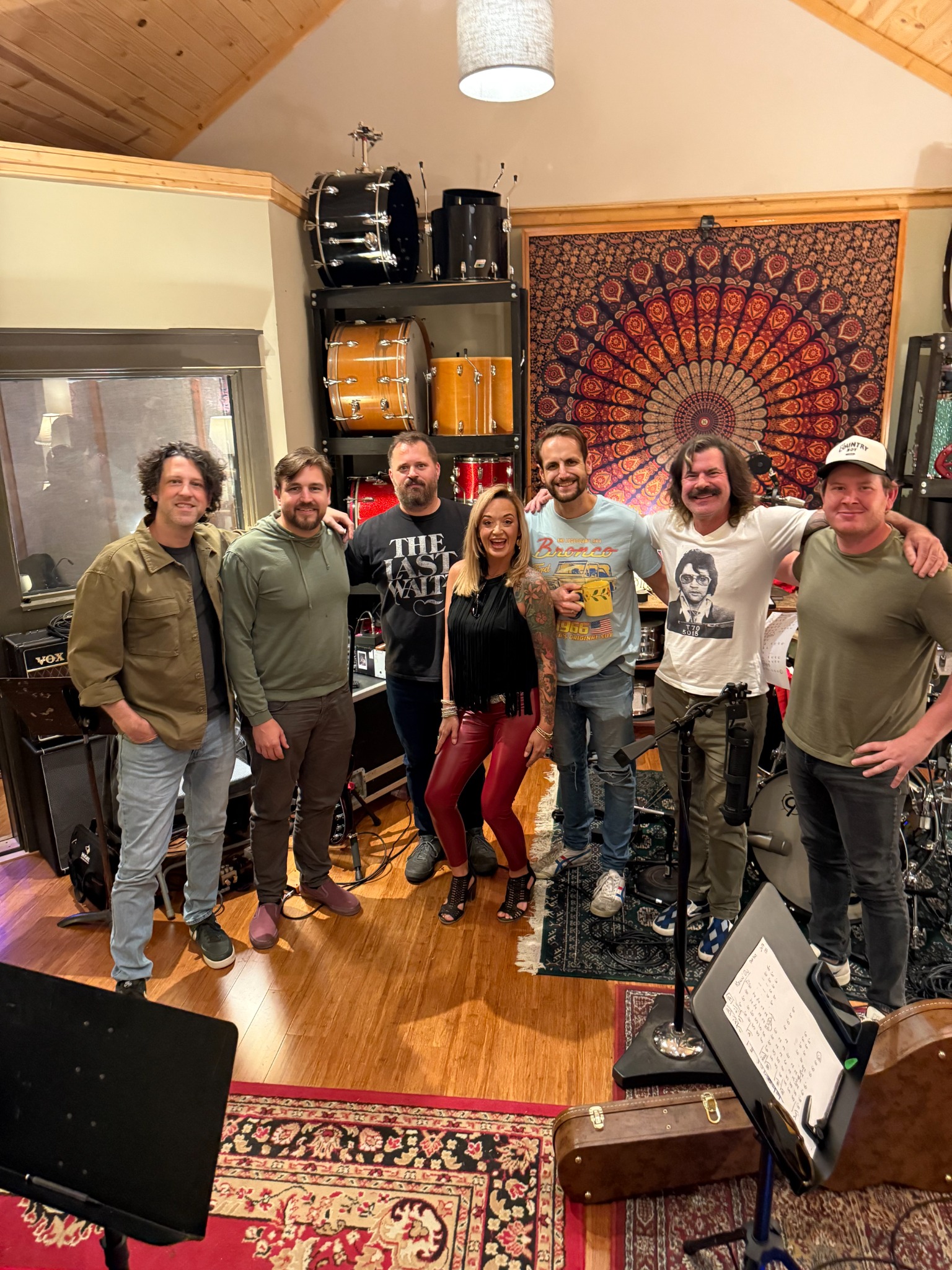 Ashley with recording studio musicians